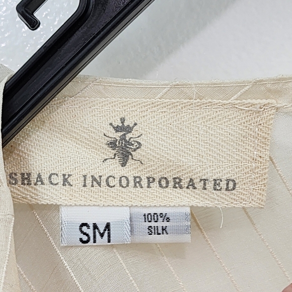 Shack Incorporated Women's 100% Silk Vintage Button Back Midi Dress - SM - Picture 3 of 6